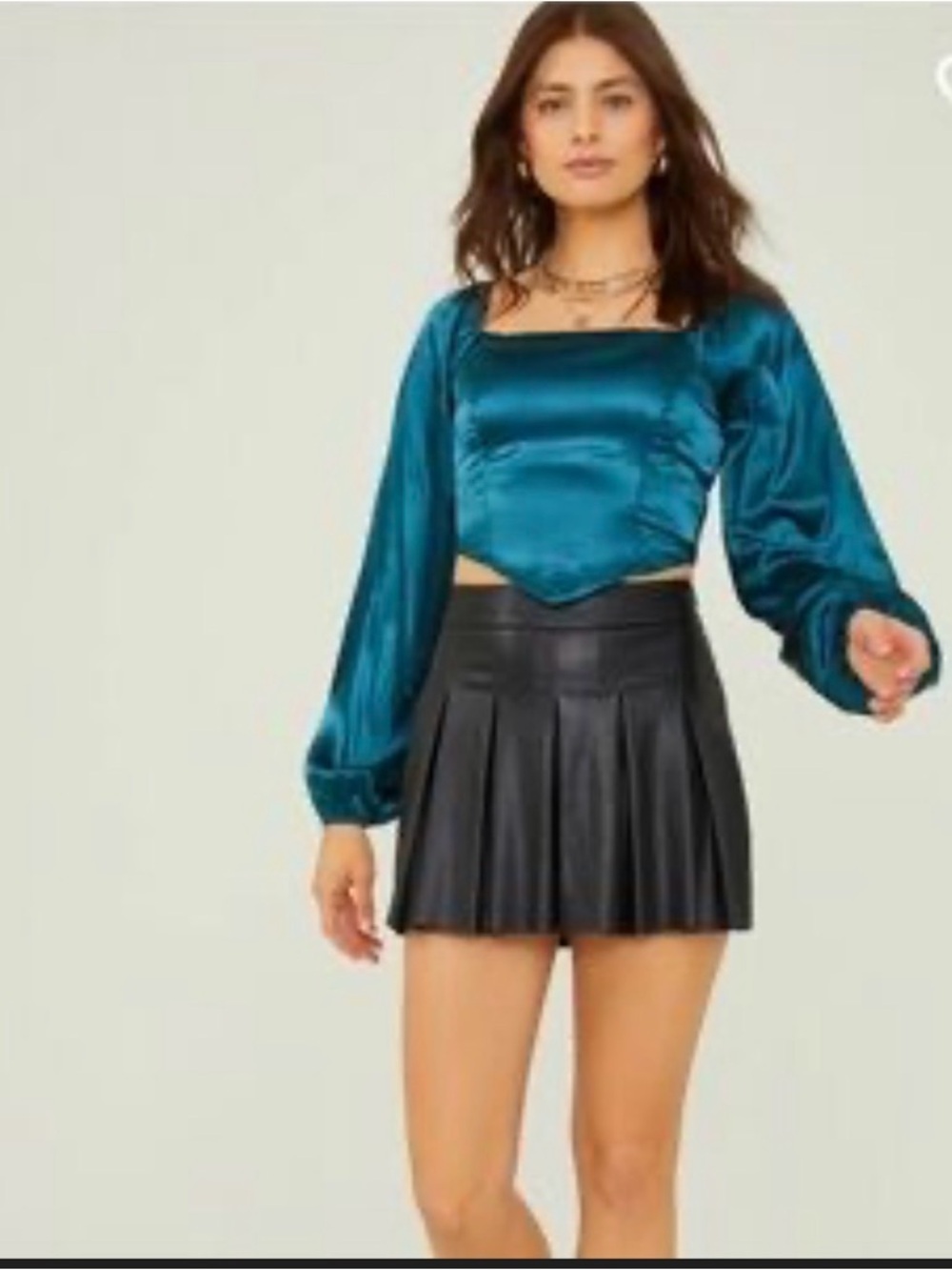 Altar’d‎ State Calli Smocked Blouse Hunter Green Medium NWT